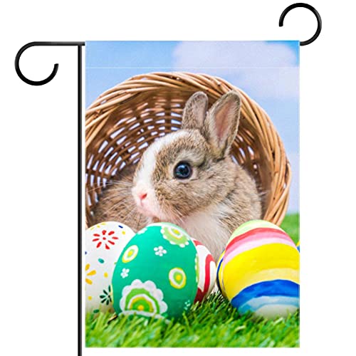 Drapeau de jardin lapin de Pâques décoratif extérieur printemps été automne hiver 30x45