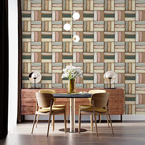 Image of DWELLSINDIA Wood Vinyl Self Adhesive PVC Wallpaper Waterproof, Scratch Resistant, Laminated (41x244 CM, Multicolour)