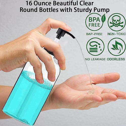 Image of Prakash 500ML Transparent Empty Bottle (Pack of 3) Portable Clear BPA-Free Cylinder Shampoo Lotion Hand Pump Bottle Durable Refillable Containers for Massage Oil, Liquid Soap