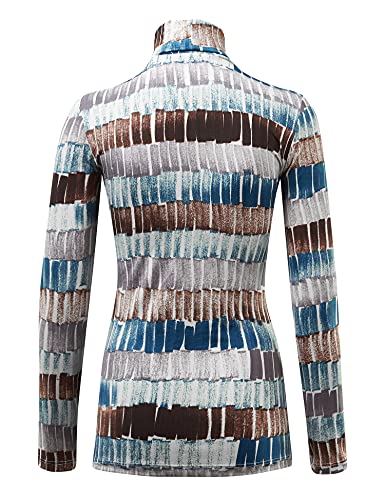 Image of Lock and Love Women's Turtleneck Top Lightweight Long Sleeve Slim Fit Pullover, Soft Rayon Stretch Layering Basic, S-3XL