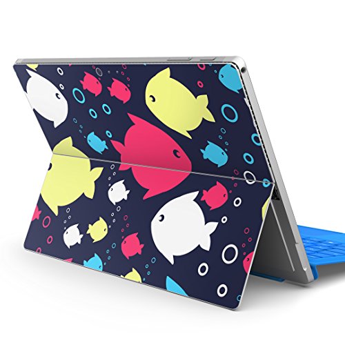 igsticker Surface pro7 (2019) pro6 pro2017 pro4 専用 スキンシール サーフェス ノートブック ノートパソコン カバー ケース フィルム ステッカー アクセサリー 保護 011972 魚 イラスト かわいい