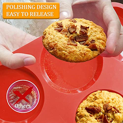 image for Walfos Silicone Muffin Top Pans for Baking 4inch Jumbo Size, Perfect R