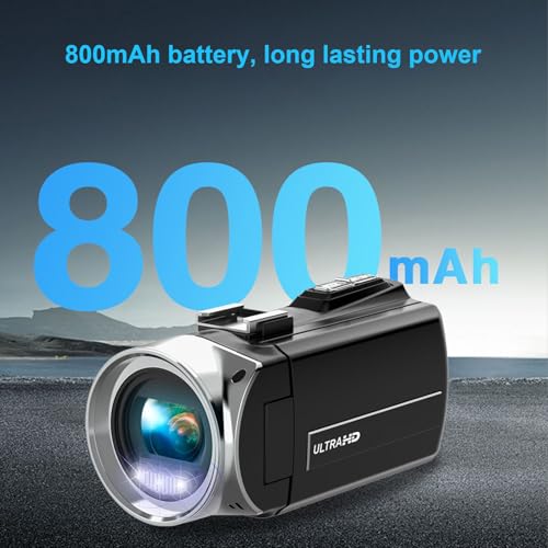 Caméscope 4K 48MP rotatif avec microphone externe et stockage inclus - 6