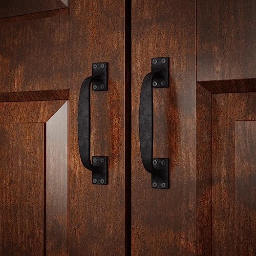 Renovators Supply Manufacturing 10 Pack Cabinet Handles 6 In. Black Wrought Iron Drawer Pulls/Kitchen Cabinet Handles With Mounting Hardware Pack Of 6 #TOP4