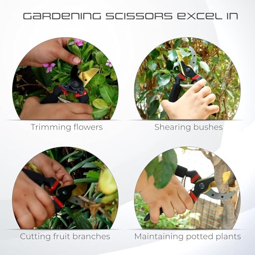 Image of Aditi Enterprise 8 Inch Gardening Scissors Plants Scissor | Garden Shear Tree Branch Pruner | Gardening Cutter Tool | Plant Cutter for Home Garden | Wood Branch Trimmer (pruners for gardening)