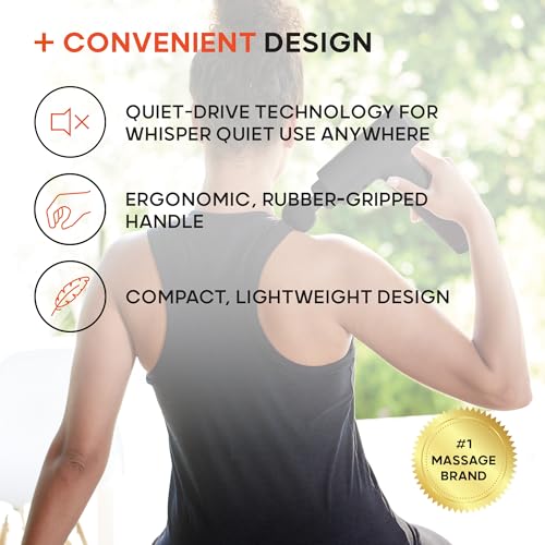 image for Sharper Image Powerboost Massage Gun – 5 Attachments, 6 Speeds| Ergo