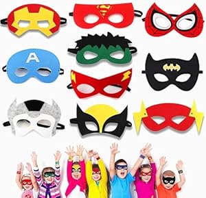 NIWWIN 10 Stück Superhelden Masken Kinder