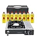 Produktbild Peak Camping Edelstahl Gaskocher Set | tragbarer Campingkocher Gaskartuschen Kocher Gaskocher Set Grillplatte (Gaskocher + 8 Kartuschen)