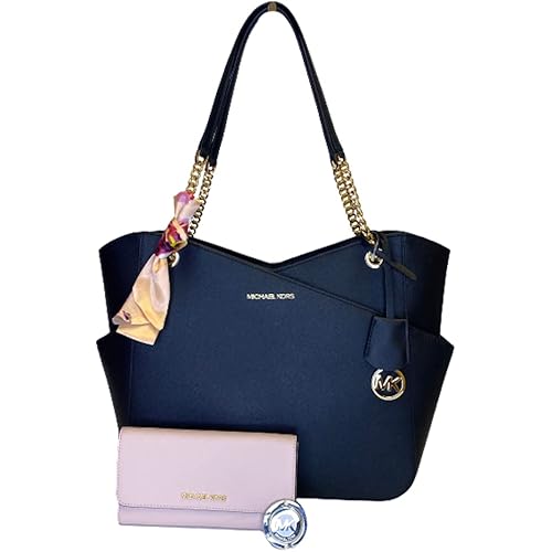 Michael Kors MICHAEL Michael Kors Jet Set Travel Large Chain Shoulder Tote bundled Jet Set Travel Trifold Wallet