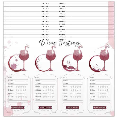 Gandeer 48 Pcs Wine Tasting Placemats Set Wine Score Rating