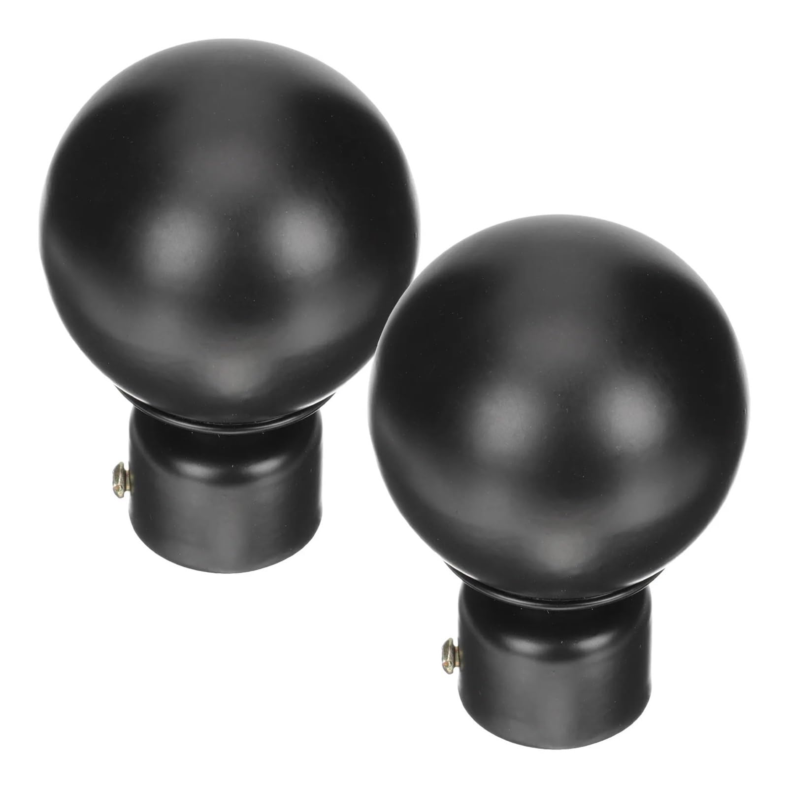 Xavren Curtain Rod Finial Screw 4pcs Curtain Rod Decorative Head 28mm Black Iron Finials for Window Poles Home Hotel Drapery Ends Hardware Accessories for Drapery Poles