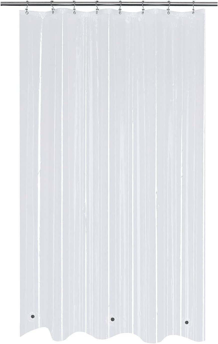 Recycled Clear 5G P Curtain Liners with, Water Proof Plastic Shower Liner for Bathroom,72x72