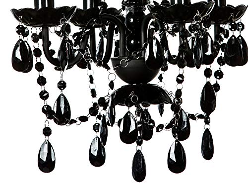 Image of The Original Gypsy 4-Light Plug-in Crystal Swag Chandelier, Black