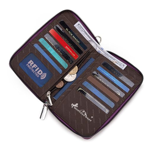 Image of Montana West Western Crossbody Phone Wallet for Women RFID Blocking Wallet Purse with Cash Slots & Zipper Pocket