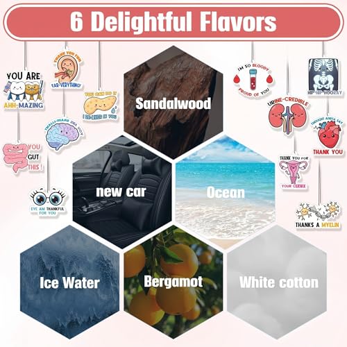Image of Siifert 36 Pcs Nurse Appreciation Gift Funny Air Freshener Car Scented Thank You Hanging Decor Inspirational Team Thank You Gift for Doctor Healthcare