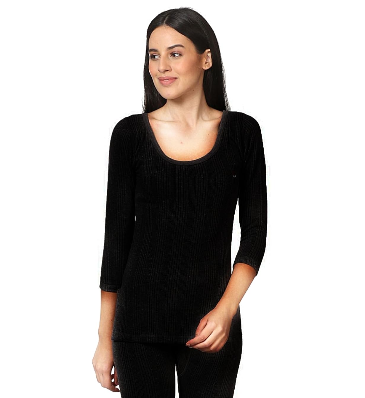 alfa Steam Disinfected Quilted Premium Women's Scoop Neck 3/4th Sleeves Cotton Thermal Top | Ladies Thermal Vest-picture-22