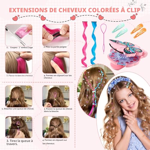 Machine à strass pour cheveux avec 630 gemmes et kit d'extension - 3