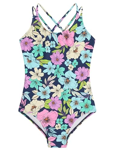 Image of Kanu Surf Girls' Reese UPF 50 Beach Sport Criss-Cross One Piece Swimsuit