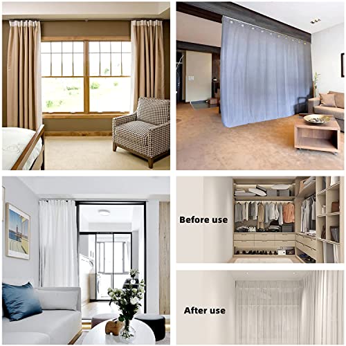 Curtain Track Ceiling Mount Heavy Duty Curtain Tracks Rods System Room Divider Partition Curtain Ceiling Rails Clips Hooks Sliding Shower-Ceiling Track 9 Ft White. #TOP5