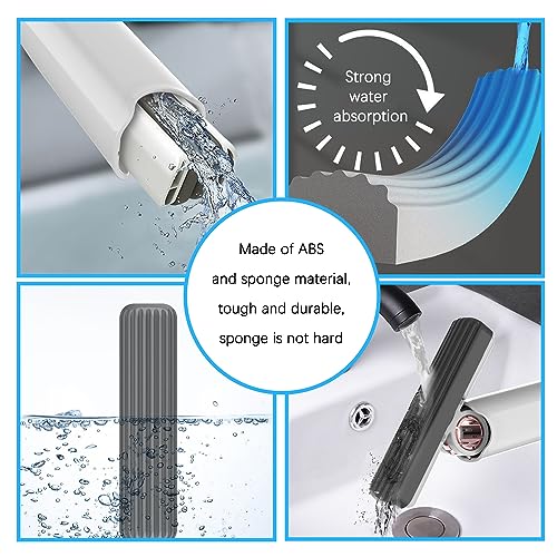 1 Stück Desktop-Mini-Mopp Mit 2 Stück Ersatz-Moppköpfen, 1 Stück Rakel, Glasreinigungsmopp, Wring-Trocken-Mopp, Geeignet Für Fenster, Boden, Wand, Tischplatte