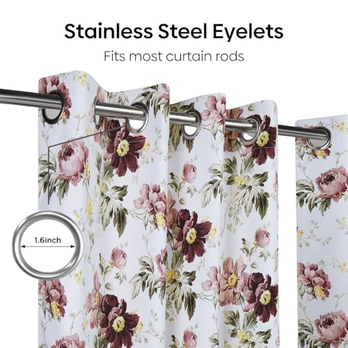 Image of haus & kinder Digital Printed Cotton Door Curtain 7 Feet Long Pack of 2 Door Curtains, 7 Feet Curtain for Door (Vintage Blossom, Multicolor 130x213 CM)