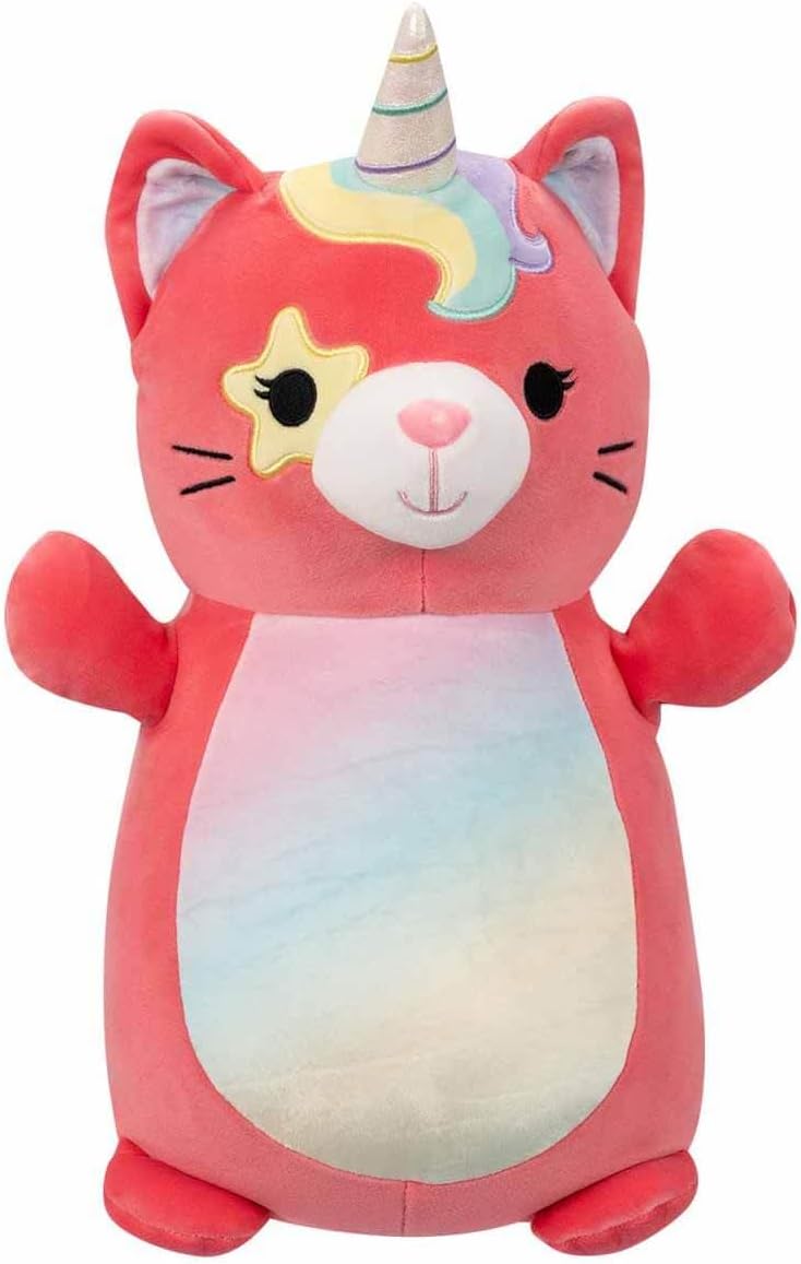 Jazwares 10 inch Sienna Pink Starry Eyed Caticorn Hugmee Officially Licensed Kellytoy Plush Toy Colorful Soft Gift for Kids Girls & Boys Washable Squishy Stuff Toy Multicolor All Age