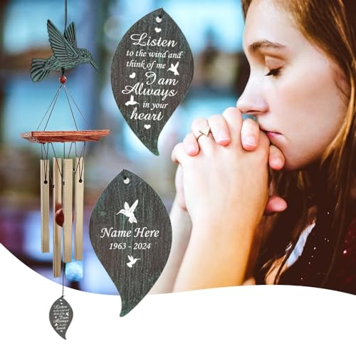 Image of ASTARIN Personalized Wind Chimes Outdoor Deep Tone,Customized Memorial Wind Chimes Large, Large Deep Tone Wind Chimes Outdoor for Garden Hanging Decor,Sympathy Gifts