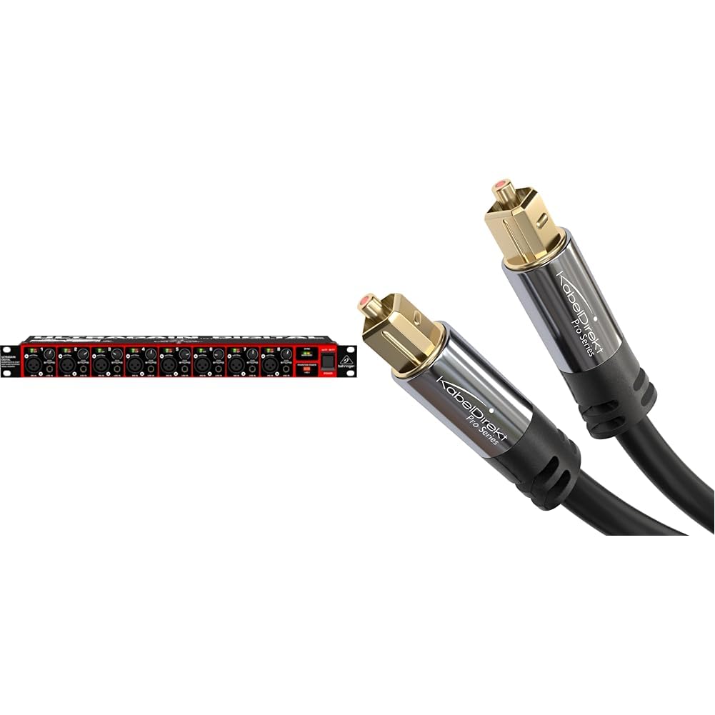 Behringer Ultragain ADA8200 Wandler & KabelDirekt - Optisches Kabel/Toslink Kabel - 0,5m - (optisches Digitalkabel Toslink auf Toslink, Audiokabel zur Verbindung von Soundbar, Stereoanlage,Heimkino)