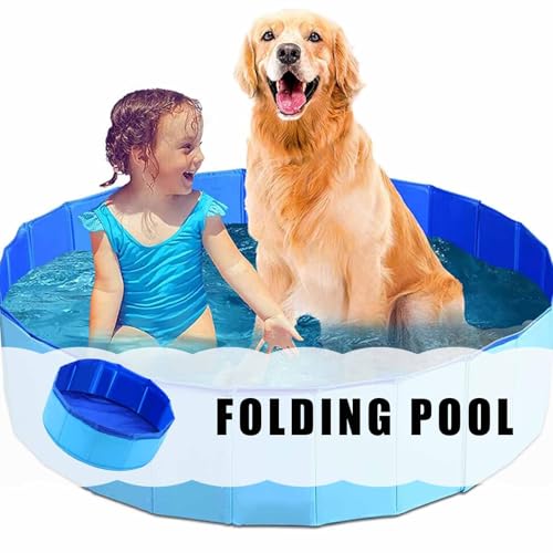 Faltbarer Hundepool, 30×10cm Katzenpool Klein,Blau Katzen Planschbecken,Hunde Planschbecken,Faltbarer Haustierpool für Katze Hund,Hund Schwimmbecken Tragbare,PVC Hundepool Schwimmbad für Baden Spielen