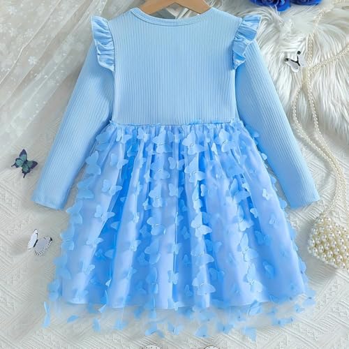 Image of Toddler Little Girls Casual Dresses Short Sleeve Crew Neck Graphic Cartoon Dress for 2-8 Years