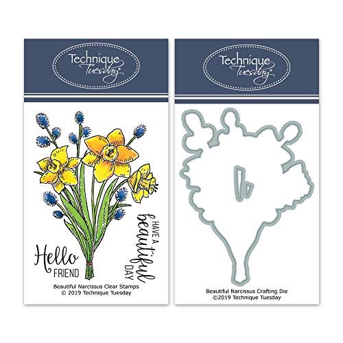Beautiful Narcissus Clear Stamps with Matching Dies| Photopolymer Stamps | Clear Rubber Stamps | Matching Metal Dies | Die Cuts | Craft Dies | Cutting Dies