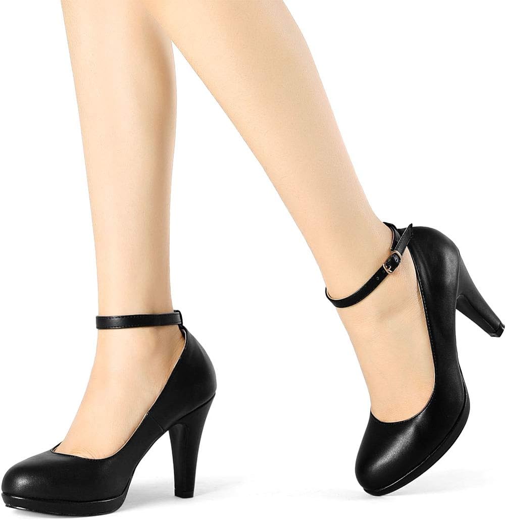 Allegra K Women's Round Toe Stiletto Heels Ankle Strap Pumps - Image 2