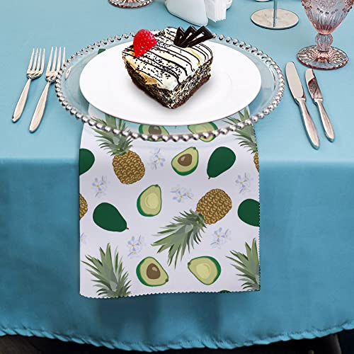 Xollar Table Cloth Napkins Set Of 6 Pineapple Avocado Dinner Napkins Cloth Washable Reusable For Holiday Cocktail Party Home Daily Wedding Decoration Table Decor 18.7X18.7Inch #TOP3