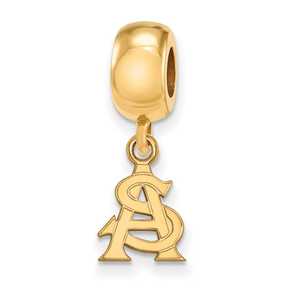 LogoArt 14k Yellow Gold Plated Sterling Silver Arizona State University XS Dangle Charm
