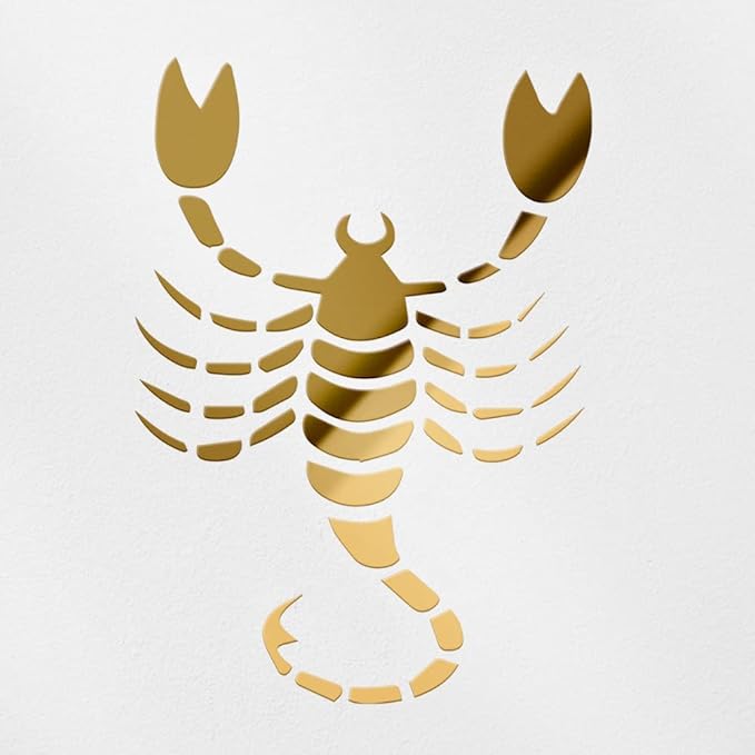Decal Stickers of Scorpio (Metallic Gold) (Set of 2) Premium Waterproof Vinyl Decal Stickers for Laptop Smartphone Car Dirt Bike Wall Room Mason Jar Bathtub Door - BICVER1023062GOW19Y24