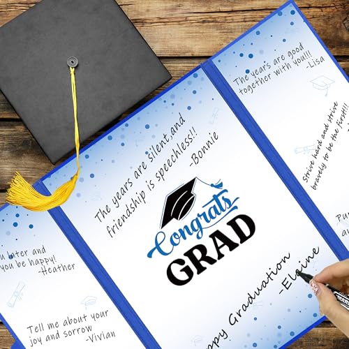 Image of Vlipoeasn Blue 2026 Graduation Party Decorations 2026 College /High School Graduation Decorations Party Supplies, Class of 2026 Congrats Grad Backdrop Banner Signature Book