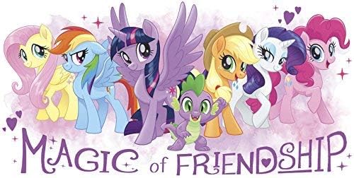 Pegatina de pared de 17 pulgadas con diseño de arco iris y Twilight Sparkle Apple Jack Rarity Pinky Pie Fluttershy Spike MLP The Movie arte
