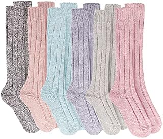 Sock Stack 6 Pairs Of Ladies Long Chunky Wool Socks Thick Heavy Duty Work Boot Sock For Women Walking Hiking