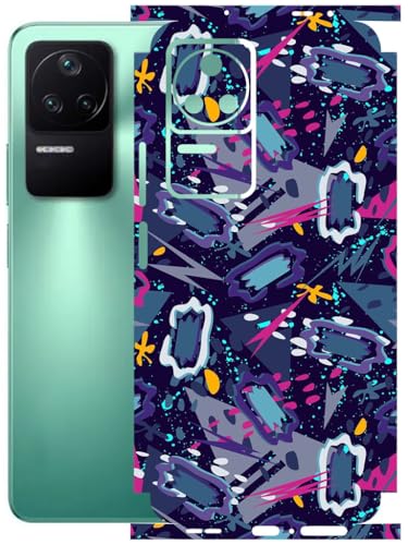 Image of AtOdds - Full Body Back Screen Guard Protector Film - Lamination Wrap Skin Sticker Compatible with Poco F4 (5G) | Scratchproof Matte Finish (Abstract)