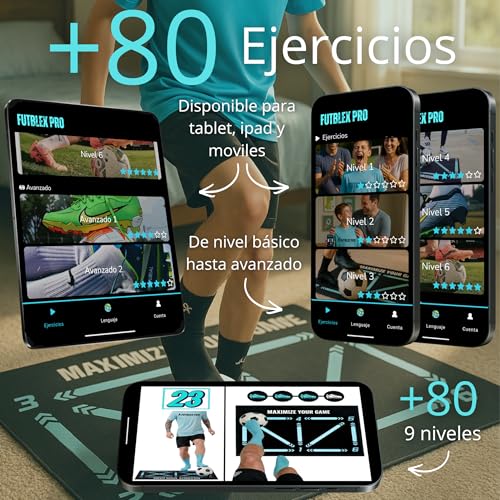Alfombra Entrenamiento Futbol – Incluye App de Entrenamiento con Videos Interactivos y Rutinas Progresivas + Medias Antideslizantes, Bolsa de Transporte y Caja Premium para Regalo. - imagen 2