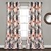 Lush Decor Leah Floral Darkening Coral and Gray Window Panel Curtain Set for Living, Dining Room, Bedroom (Pair), 84" L
