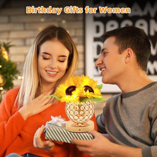 Birthday-Gifts-for-WomenSunflower-Flower-Touch-LampRechargeable-Cordless-3-Colour-Dimming-Battery-Powered-Night-Light-for-FestivalRestaurantBedroomOffice-Home-Decor-Gifts-for-Mom Birthday Gifts for WomenSunflower Flower Touch LampRechargeable Cordless 3 Colour Dimming Battery Powered Night Light for FestivalRestaurantBedroomOffice Home Decor Gifts for Mom