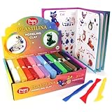 Pepy Plastilina Reusable and Non-Drying Modeling Clay Gift; Set of 24 Bars with Modeling Tools & Tutorial, 2 Each of 12 Colors, 1.4 oz Bars, Perfect for Arts and Crafts Projects