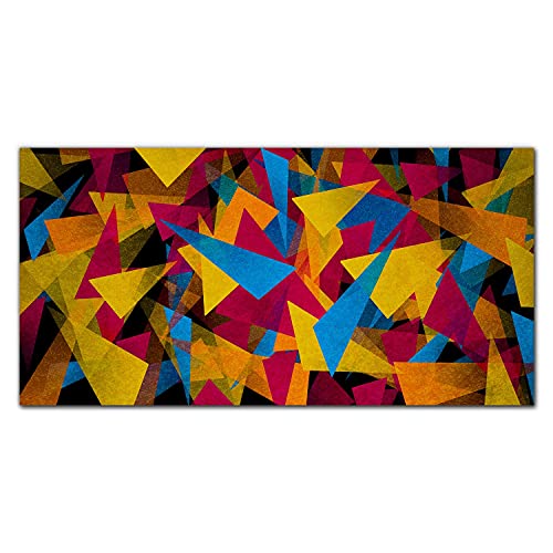 Photo sur verre Triangles Colorés pour illuminer votre salon contemporain