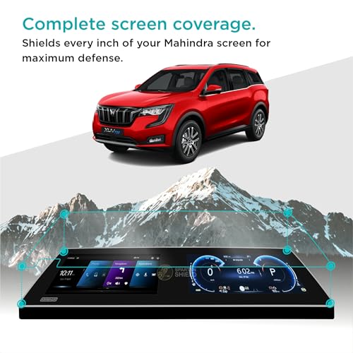 Image of Spartan Shield Screen Guard For MAHINDRA XUV 700 [2021-2025] || AX3 AX5 SELECT AX7 LUXURY PACK Models || 10.25 Inch Infotainment & Instrument Cluster Touchscreen Protector || Scratch Proof | Water Resistant | Bubble-Free Installation | XUV700 Car Stereo Display Accessories [Not Tempered Glass] **Doesn't Fit New 2026 Facelift 7XO Models**