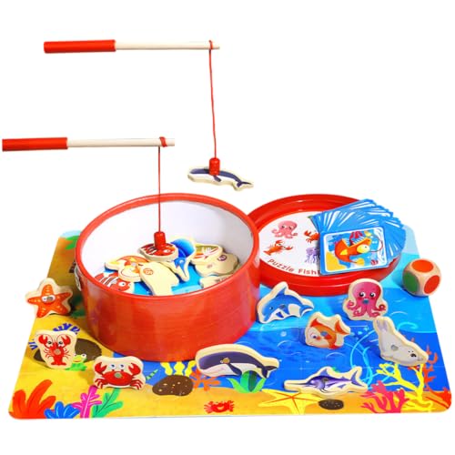 Jeu de pêche magnétique en bois pour enfants : motricité fine et éveil #1