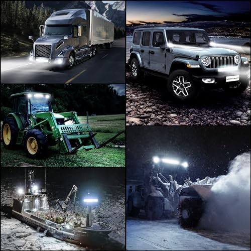 Naoevo 124INCH WITH WIRING 12Inch Led Light Bar And 2Pcs 4Inch Led Pod Lights, 420W 42000Lm Led Fog/Driving/Off Road Lights Bar, Spot Flood Combo Led Light Bar With Wiring Harness Kit-3 Lead For Truck Atv Boat thumb #8