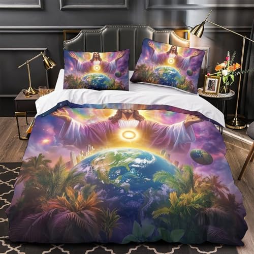 Parure Jésus 3D en microfibre douce avec fermeture éclair invisible - 4