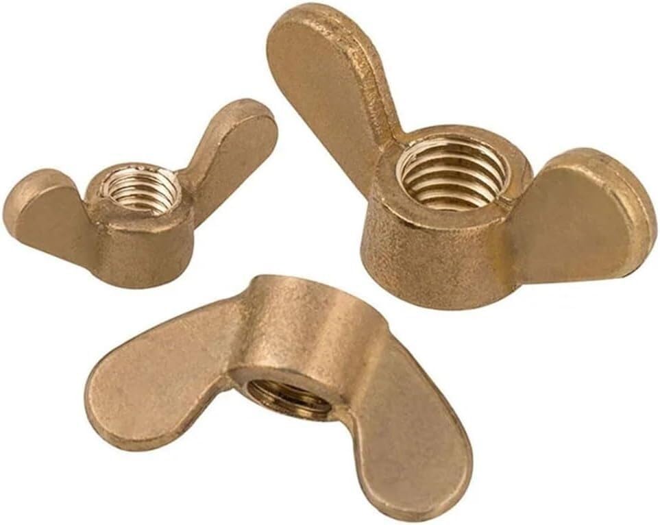 Wing Nuts,Butterfly Nut,Wingnuts,5/10pcs M3 M4 M5 M6 M8 M10 M12 Nuts Wing Nut Copper Butterfly Nut Hand-Tight Screw Cap Hardware Nut(10pcs,M6)