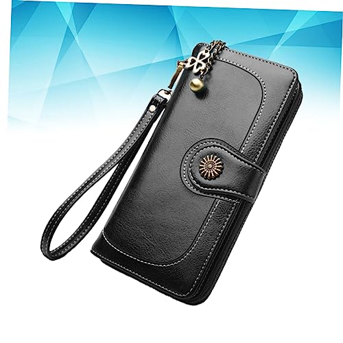 LIFKOME Women's Purse Oily Wax Leather Clutch Long Zipper Pouch Multi-function Wallet for Women3